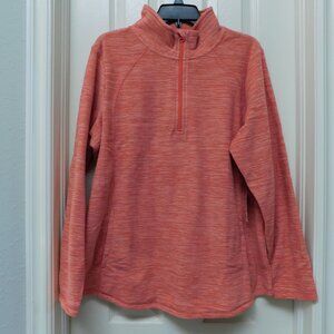 ST. JOHN’S BAY Women’s Polar Fleece Classic Quarter Zip Spice Coral X-Large